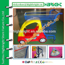 kids plastic shopping carts with plastic sprayed metal basket